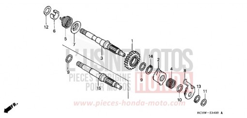 KICK STARTER SPINDLE CG125W de 1998